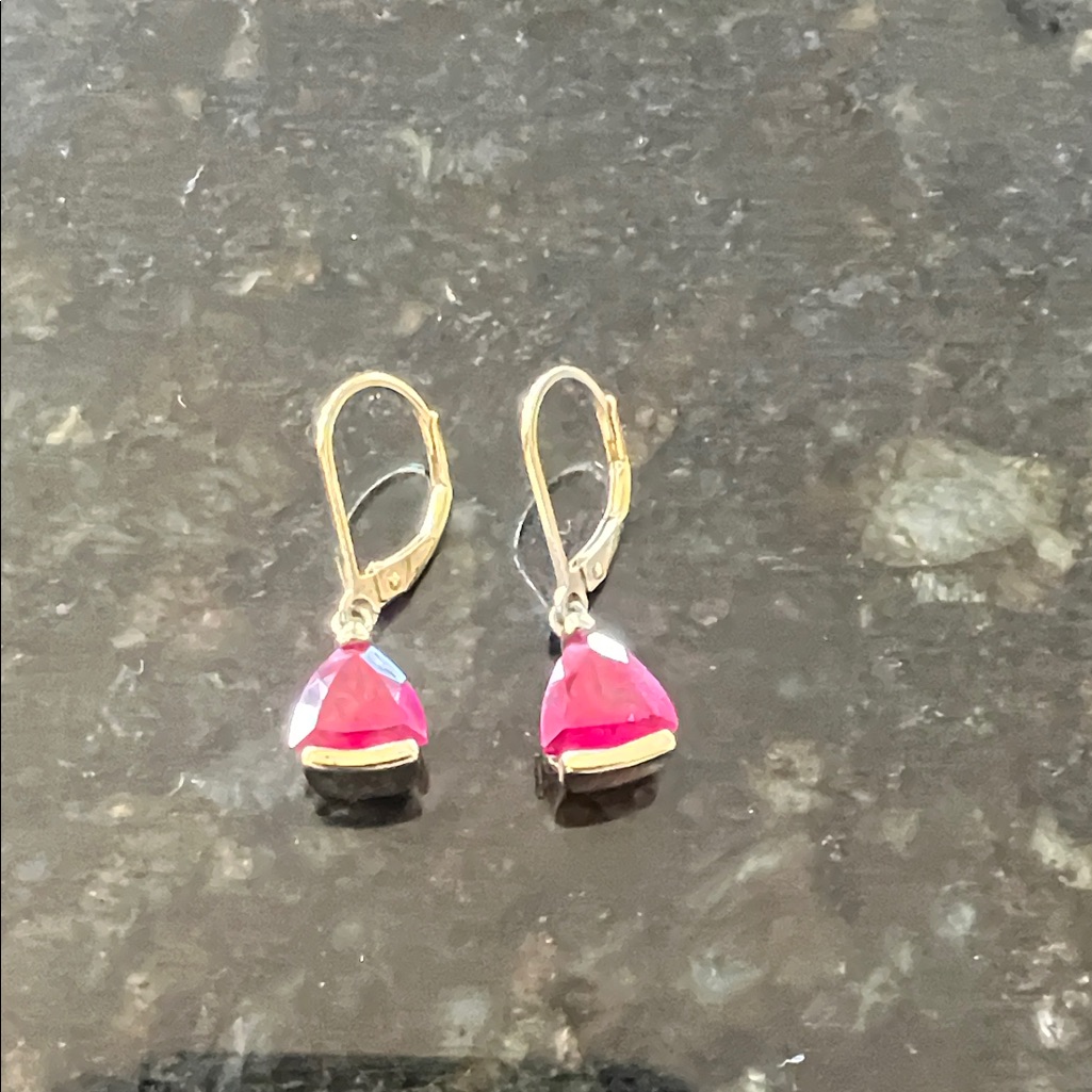 Elegant Gold And Pink Drop Earrings